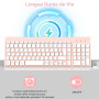 cimetech Clavier sans Fil, Clavier AZERTY Français avec Récepteur Nano USB 2.4GHz Ergonomique Compatible avec Windows/MacOS, Win
