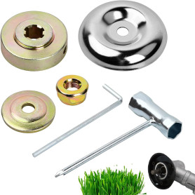 Universelle Kit Fixation écrou Lame Boîte,Tête de Débroussailleuse Universelle Accessoires,6 Morceaux Kit Ecrou Tete Debroussail