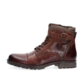 JACK & JONES Jfwalbany Leather Brown Stone Sts, Biker Boots Homme