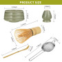BUCOMTU Kit matcha 5 pièces, bol à matcha, fouet à thé Baibenli, support à fouet à thé, filtre, cuillère à thé, ensemble matcha 