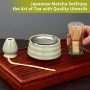 BUCOMTU Kit matcha 5 pièces, bol à matcha, fouet à thé Baibenli, support à fouet à thé, filtre, cuillère à thé, ensemble matcha 
