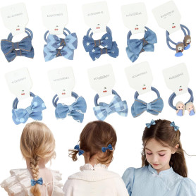 KAQILE Lot de 20 élastiques à cheveux multicolores pour bébé, avec nœud non métallique, accessoires de cheveux pour petites fill