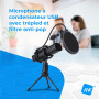 NK Condensateur USB - Micro avec trépied et Filtre Anti-Pop pour PC/Mac/PS4-5, système Anti-Pop, Grande compatibilité, Plug & Pl