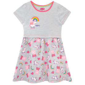 Peppa Pig Robe Robe pour Fille | Tenue d’été Arc-en-Ciel | Vêtements pour Filles | De 18 Mois à 8 Ans