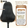 BECUS Perruque Bandeau Noir Lisse Perruque Avec Bandeau 16 Pouces, Perruque Demi-Tête Lisse pour Femmes Noires, Droite Facile à 