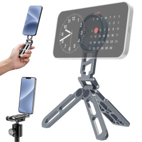 CAMOLOGEEK MG-05 Aluminium Support de téléphone magnétique pour iPhone 16 15 14 13 12 Pro Max Plus, avec Interface 1/4" et Patin