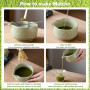 8 Pièces Matcha Kit, Cérémonie Matcha Set, Avec Fouet-Matcha,Bol Bec Verseur,Cuillere,Fouet,Support De Fouet,Tamis, Céramique Co