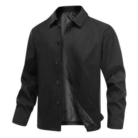Allthemen Blouson Décontractée Homme Couleur Uni Vest de Transition Ample Boutonné Jacket Léger Coupe-Vent Sport