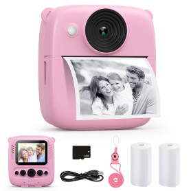 Appareil Photo Instantané Enfant, CalineGam 48MP 1080P Appareil Photo Numérique Enfant avec Carte 32GB & Papier Photo, Noël Anni