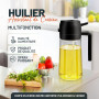 PORTENTUM 500 ml Spray huile cuisine 2 en 1 foncé anti-lumière de cuisson - Vaporisateur huile avec flacon de qualité alimentair