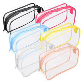 6 Pièces Trousse de Toilette Transparente, PVC Pochette de Voyage Avion Etanche avec Fermeture Éclair pour Homme et Femme - Sac 