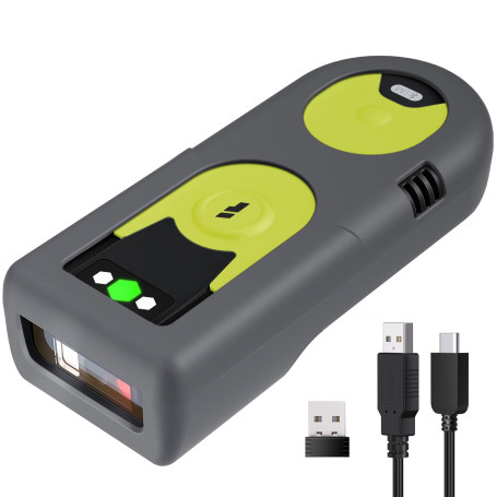 Inateck Lecteur de Code Barre 2D/1D Bluetooth avec Adaptateur USB 2.4Ghz, Scanner Codes sur Écran, Portable et avec Raccourcis E