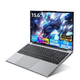DIAKUOE 15,6" Ordinateur Portable FHD IPS avec Celeron N95 Processor, 16Go RAM 1To SSD, Win 11 PC Portable avec Clavier Rétroécl