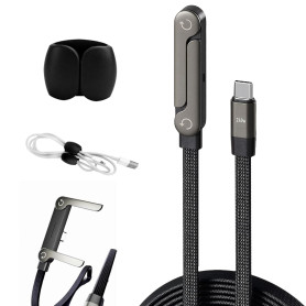 Cable Chargeur Support Invisible 2 en 1 Chargeur Support Invisible Compatible avec Les Téléphones Portables Tablettes Et Divers 