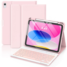 GAOJIE Coque Clavier pour iPad 11e Génération A16 2025/10e Génération 10,9 Pouces 2022, Coque de Protection avec Porte-Crayon, A