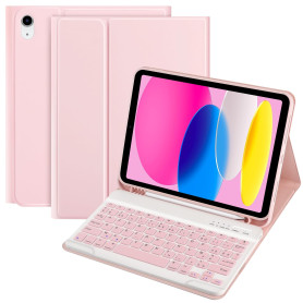 TQQ Coque Clavier pour iPad 10/11 Ème Generation (10.9 Pouces 2022/11 Pouces A16 2025), AZERTY Français Layout, Clavier Bluetoot