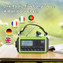 Dab/Dab+/FM Radio d'urgence Portable, Radio Solaire Manivelle avec Lampe Torche LED & Lampe de Lecture, 5000mAh Batterie Recharg