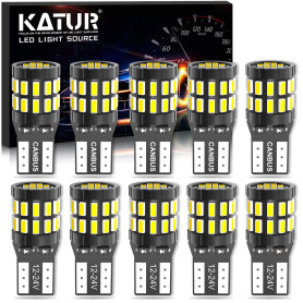 KATUR 194 W5W 168 T10 LED CANBUS sans Erreur LED 6000K Blanc xénon Ampoule 30-SMD 3014 12-24V Remplacement Lumière de Plaque d'i