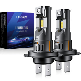 KOYOSO Ampoules H7 LED 110W 30000LM, Lampes Remplacement pour Halogènes, 1:1 Mini Design, Aucun Adaptateur Requis, Lot de 2