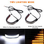 JMTBNO 2 Pcs LED Clignotants Moto Anneau Bande de Fourche Lumière Flexible Lampe Avant Feu de Clignotants Moto Ambre Blanc DRL F