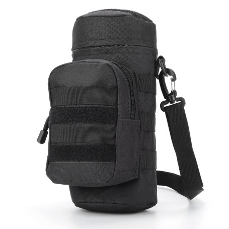 Kyrio Molle Sac à bandoulière pour bouteille d'eau avec pochette pour accessoires et bandoulière amovible 25 x 10,9 cm