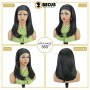 BECUS Perruque Bandeau Perruque Femme Naturelle Lisse Noire 14 pouces – Wig Bandeau Synthétique Sans Colle, Droite, Idéale pour 