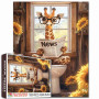 Tucocoo Casse-tête girafe tournesols mignons 1 000 pièces, assis sur les toilettes, pour adultes, style ferme, loisirs créatifs,