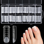Kiiwah 120 Pièces Polygel Ongle Pied, Capsule avec Lignes Graduées Résistant Faux pour Pieds Popit Ongle pour les Amateurs d'Ong