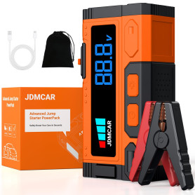 JDMCAR Booster Batterie Voiture 8000A - 14.8V Démarreur Batterie Voiture (jusqu'à9,0L Gaz/8,5L Diesel), Jump Starter avec LED, B