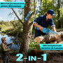 2-en-1 Tronçonneuse avec Perche Télescopique (1,6 m-2,8 m) & Mini Tronçonneuse 6 pouces, 1000W Moteur, 2 Batteries de 2000 mAh, 