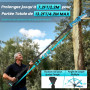 2-en-1 Tronçonneuse avec Perche Télescopique (1,6 m-2,8 m) & Mini Tronçonneuse 6 pouces, 1000W Moteur, 2 Batteries de 2000 mAh, 