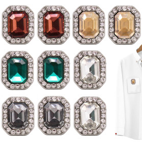 10 pièces de boutons vintage en strass avec perles, boutons dorés en métal à fleurs décoratifs à coudre, boutons en cristal pour
