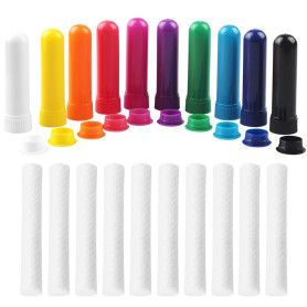 EIHI 10 Pièces Stick Inhalateur pour Huiles Essentielles Nez, Bonne Hygroscopique, Tubes Inhalateurs Réutilisable Plastiques Vid