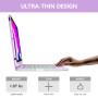 SZO Clavier Coque pour iPad 9/8/7ème Génération 10.2" 2021/2020/2019, 360° Touchpad Flip Coque Dure Slim Cover, 7 Rétroéclairage