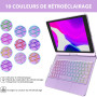 SZO Clavier Coque pour iPad 9/8/7ème Génération 10.2" 2021/2020/2019, 360° Touchpad Flip Coque Dure Slim Cover, 7 Rétroéclairage