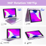 SZO Clavier Coque pour iPad 9/8/7ème Génération 10.2" 2021/2020/2019, 360° Touchpad Flip Coque Dure Slim Cover, 7 Rétroéclairage