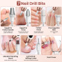 Set de manucure/pédicure, Kit Manucure Pedicure Sans Fil, Ponceuse pour Ongles Professionnel avec Batterie, Kit de Soin des Ongl