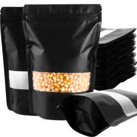 MIVIDE 100pcs Sachet Alimentaire 15 x 22 cm, Sachets en Mylar Refermables avec Zip, Film Aluminium Sac Alimentaire Zip pour Cons