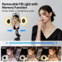 yAyusi Vlogging Kit pour iPhone/Andriod, Kit Youtuber Complet avec Automatique Trépied Smartphone de Suivi du Visage Rotation à 