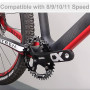 Pédalier VTT, Pédalier MTB à cône carré avec Bras de 170mm 104 BCD, Compatible avec Les vélos Mono-Vitesse et Les vélos 8/9/10/1