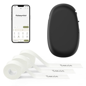 SUPVAN E10 Étiqueteuse inclut 3 Étiquettes Thermiques Étanches Autocollantes Longues (15 mm x 6 m), Noir