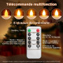 12 Bougies Chauffe-plat LED Rechargeables avec Télécommande & Minuterie, Flamme Vacillante ou Lumière Continue, Bougies LED Élec