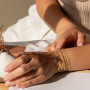 Sunderfect Ensemble de Bracelets Femme en Acier Inoxydable - Bijoux Or Étanche - Style Cuban Paper Clip