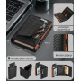TEEHON Portefeuille Homme en Fibre de Carbone, Magnétique Porte Carte avec Blocage RFID, Porte Feuille pour Homme avec Compartim