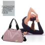 Vllcsla Sac de Sport Femme Petit, Poche Humide, 45x27x20 cm, Imperméable Sac à Bandoulière de Sport/Voyage, Sacs de Week-End à M