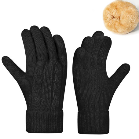 MAZELIKEHOOD Gants Femme Chauds Touchscreen Hiver Tricoté Mouflés Tactile Smartphone Conduire Écran Tactile