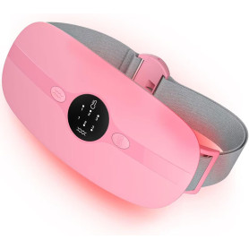 Ceinture Menstruelle Chauffante, Coussin Chauffant Menstruel Avec 3 Niveaux de Chaleur et 3 Modes de Massage (Rose)