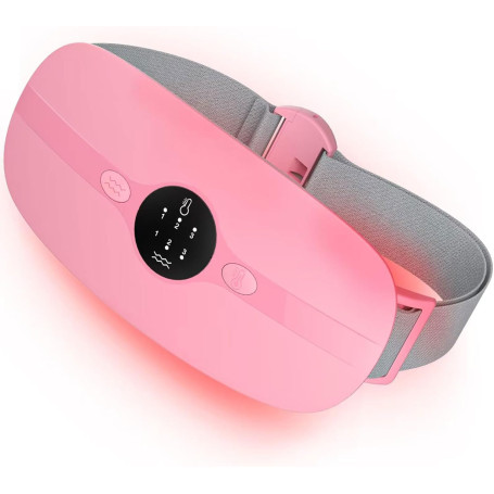 Ceinture Menstruelle Chauffante, Coussin Chauffant Menstruel Avec 3 Niveaux de Chaleur et 3 Modes de Massage (Rose)