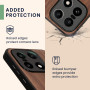 kwmobile Housse Compatible avec OnePlus 15 Coque - Étui de Protection Rigide Antichoc avec Cadre en TPU - Brun foncé