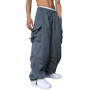 WZIKAI Pantalon cargo baggy décontracté pour homme - Pantalon cargo de parachute - Coupe ample - Hip Hop - Sarouel avec poches